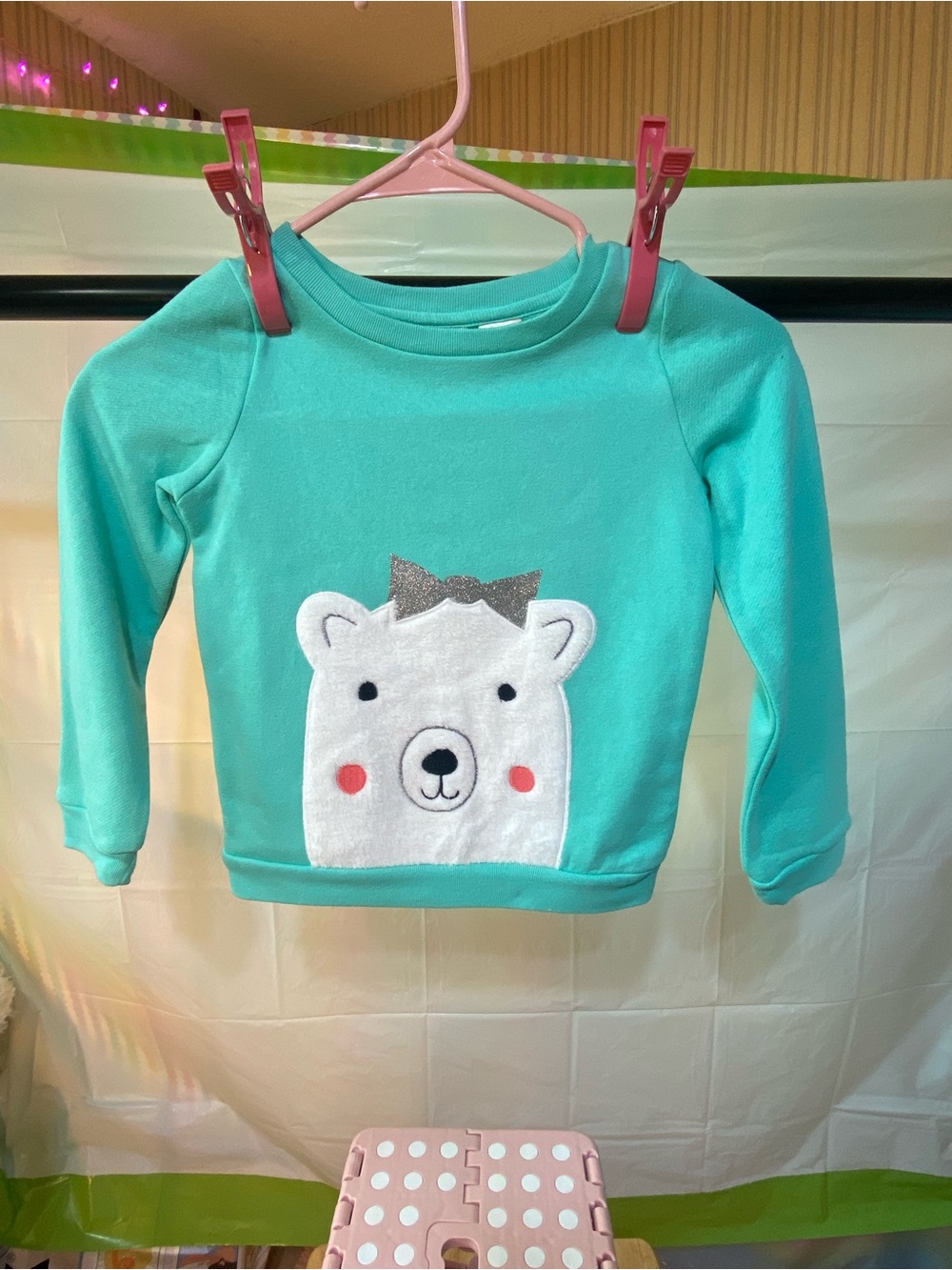 Kidgets Aqua Plush Polar Bear Sweatshirt